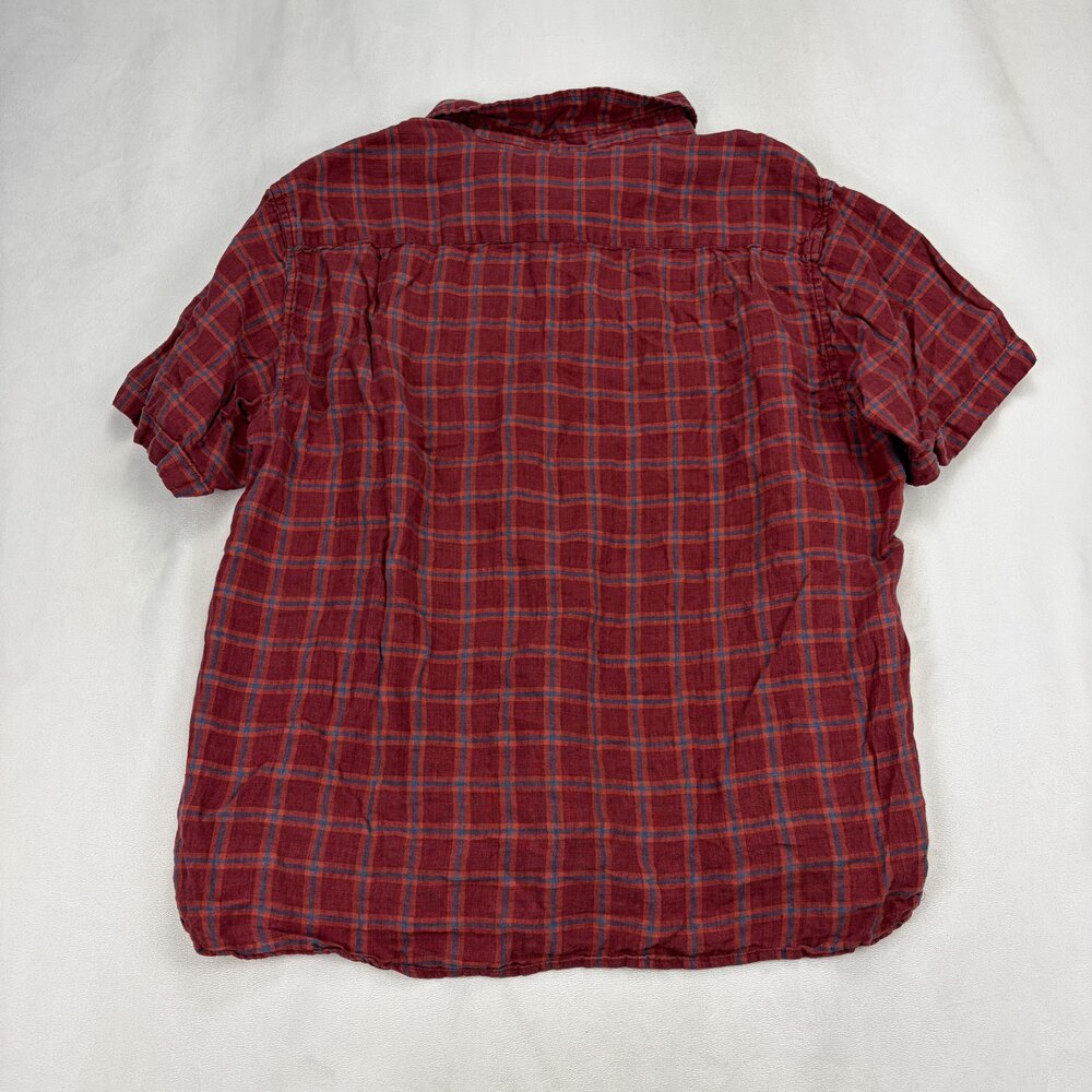 Orvis Men's XL Linen Short-Sleeve Plaid Button-Down - Picture 3 of 10